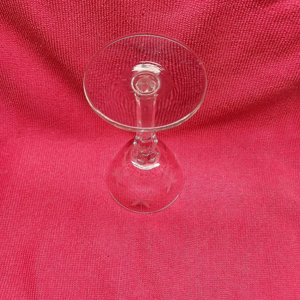 Stemmed Cocktail Glass  { Candlelight by Libbey } Vintage 1930 {star Cut }